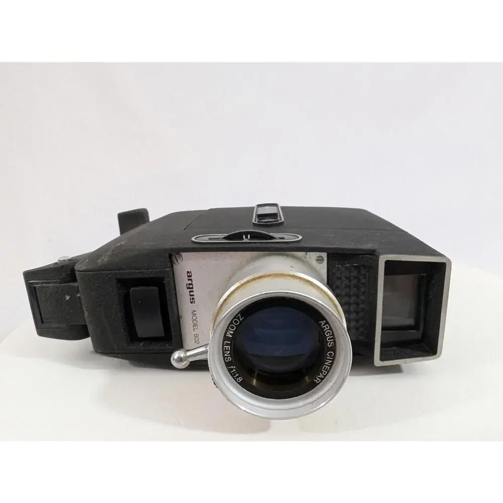 Vintage Argus Model 802 Super 8 Movie Camera with Cinepar Zoom Lens & Case